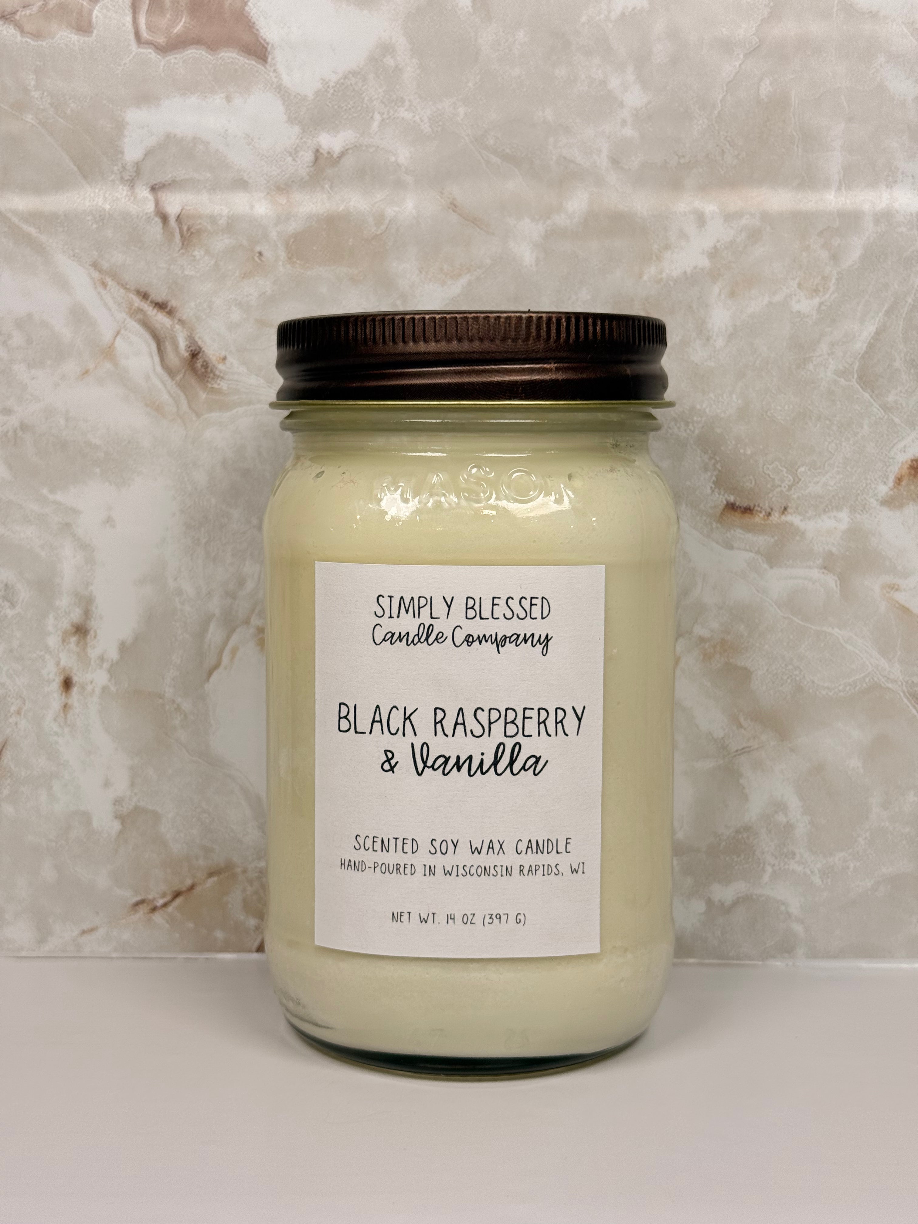 Black Raspberry & Vanilla 16 Oz Soy Candle
