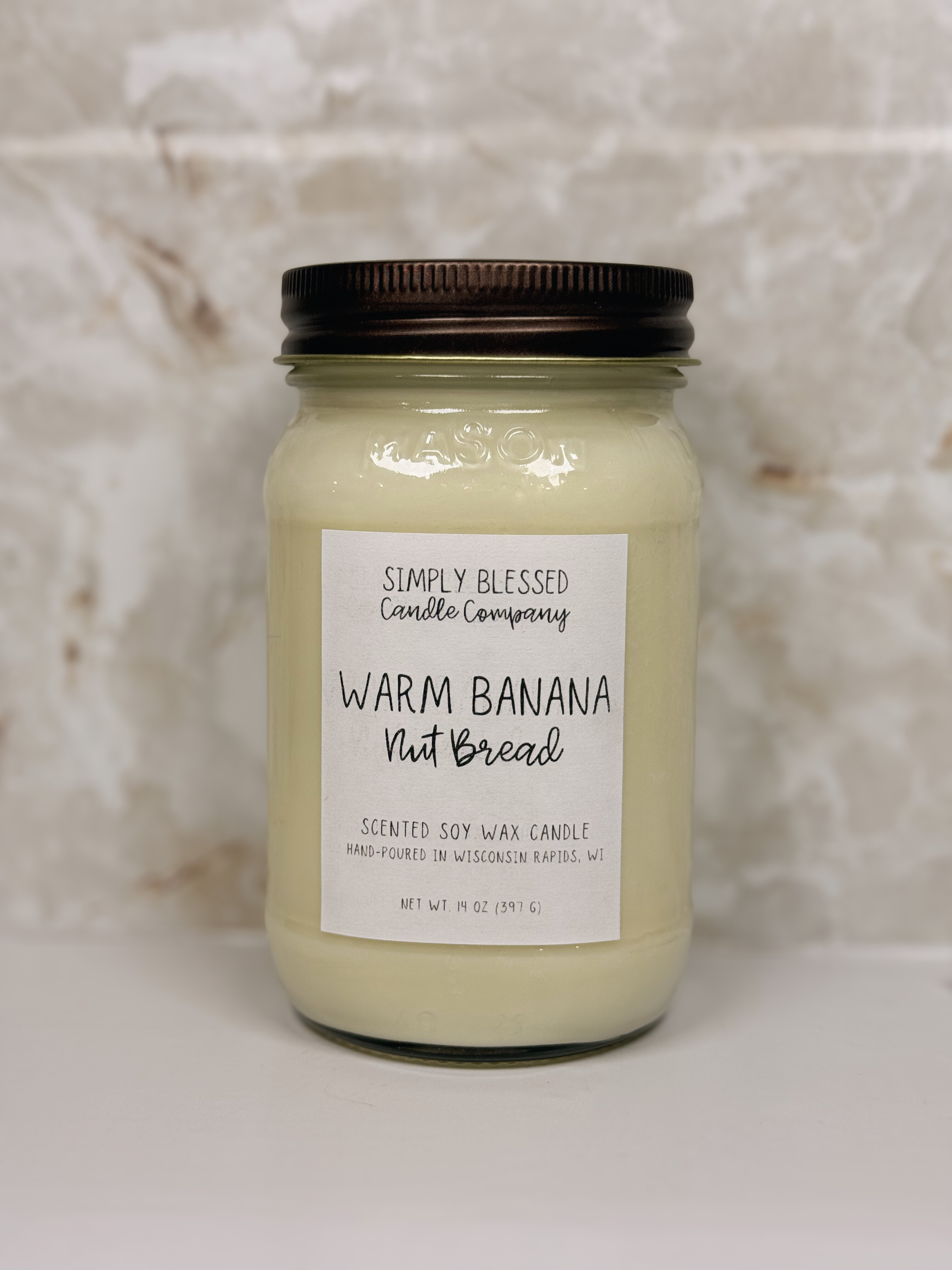Warm Banana Nut Bread 16 Oz Soy Candle